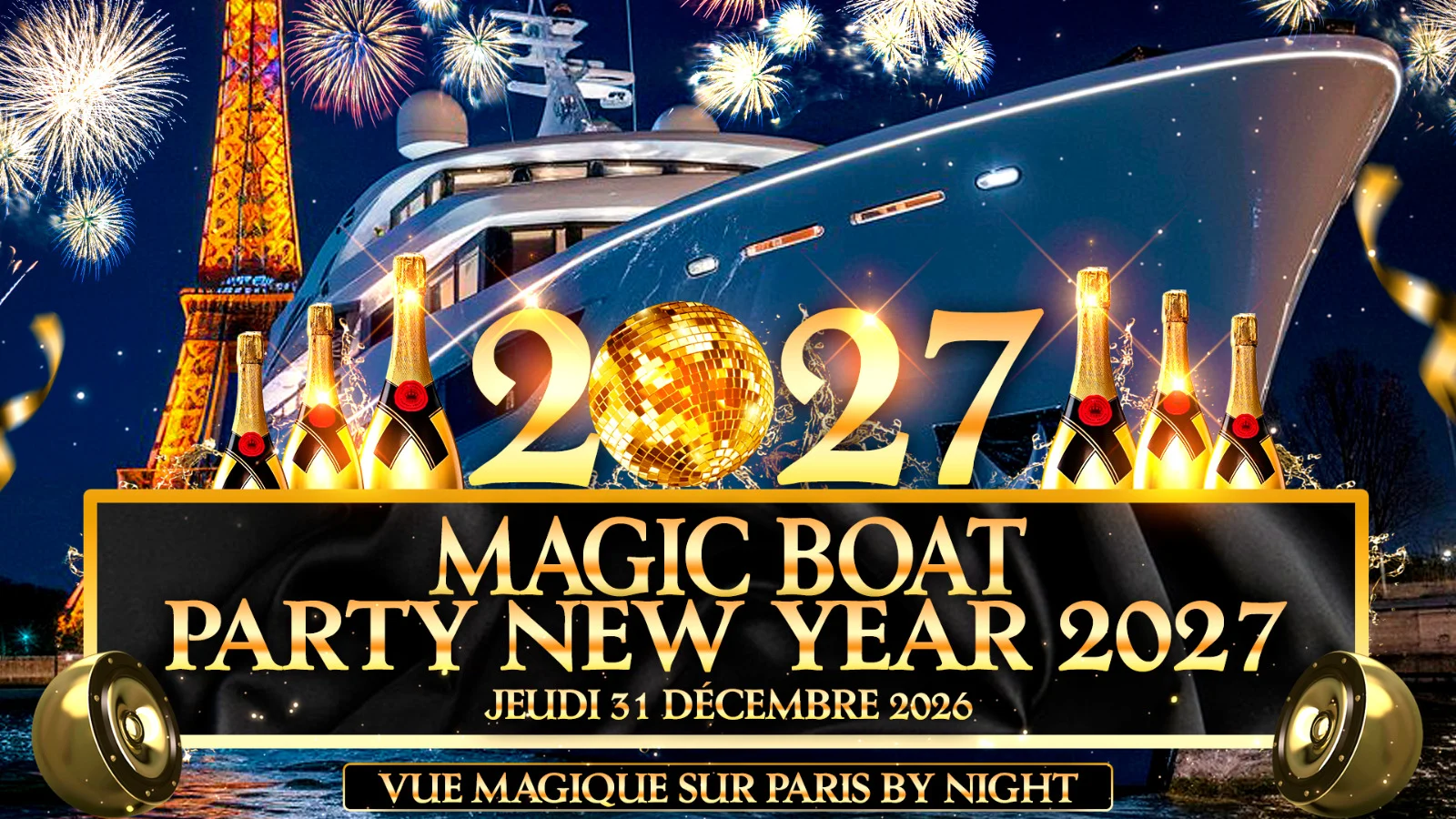 Magic Boat Party Sur La Seine New Year 2027 Vue Notre Dame