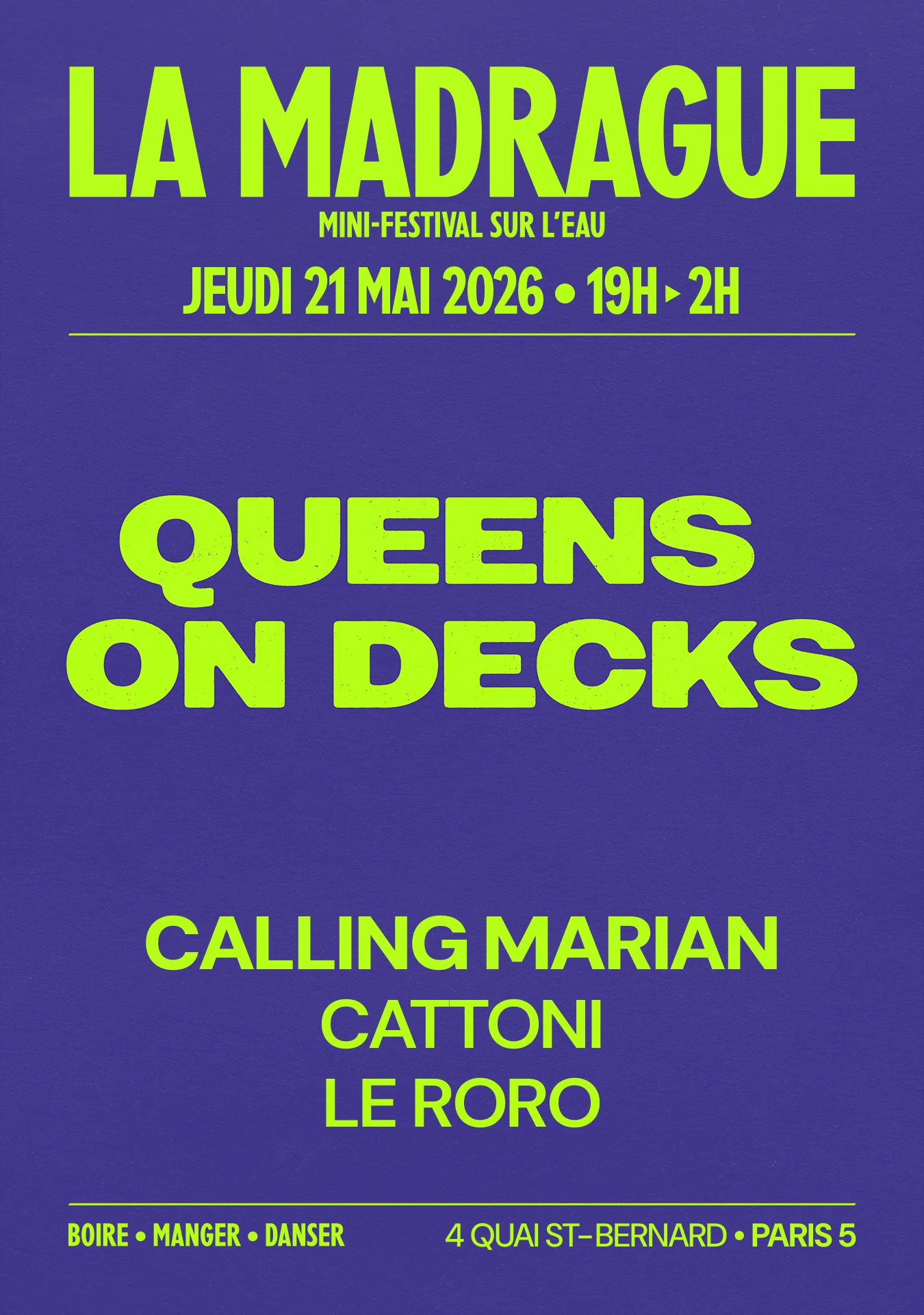 La Madrague — Queens On Decks : Calling Marian,...