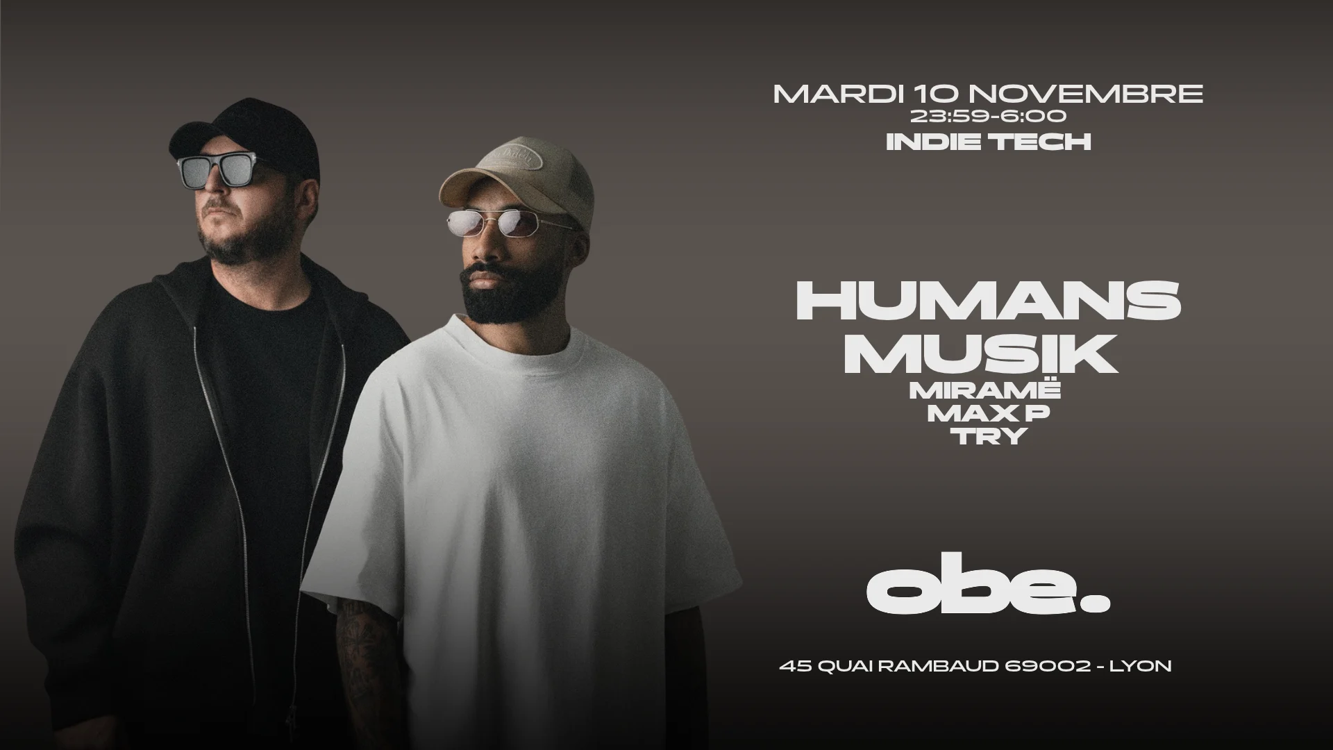 Obe. - Humans Musik, Miramë, Try, Max P