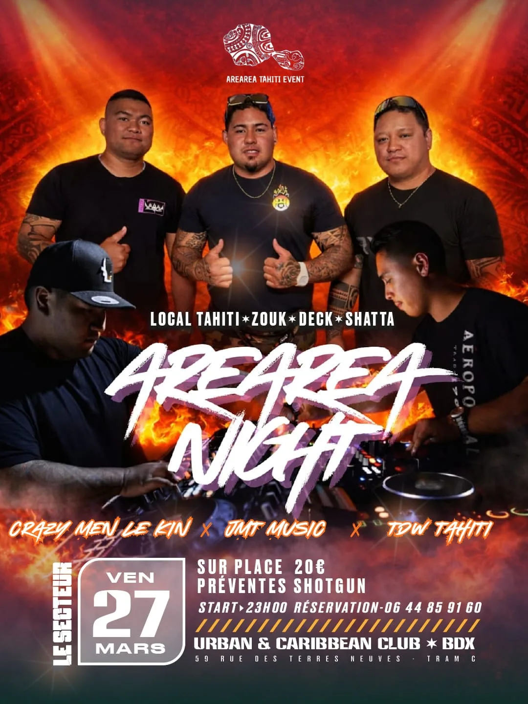 Arearea Night X Crazymen X Jmt Music X Tdw Tahiti