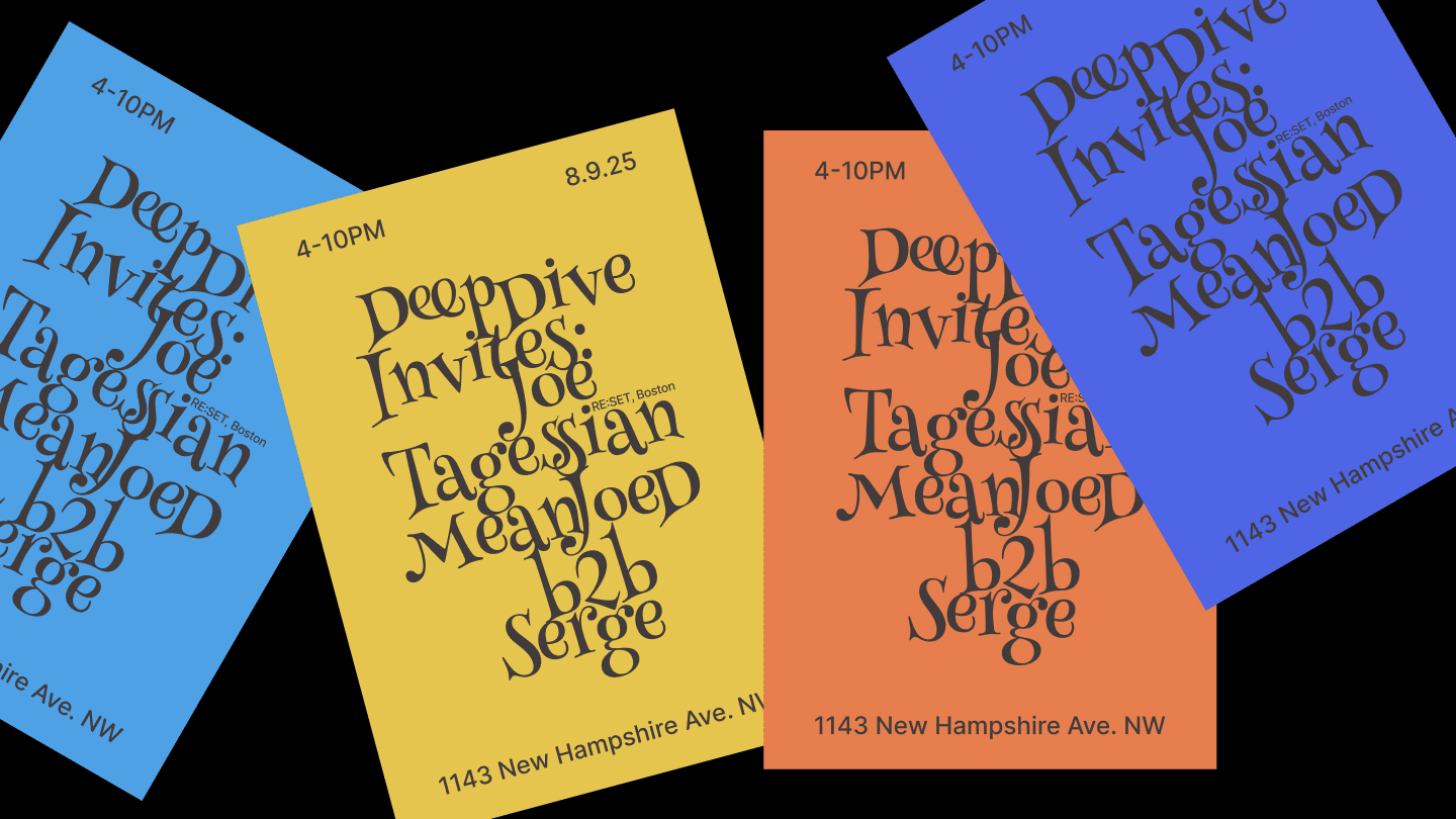 Deep Dive Invites - Joe Tagessian (Re:Set, Boston)