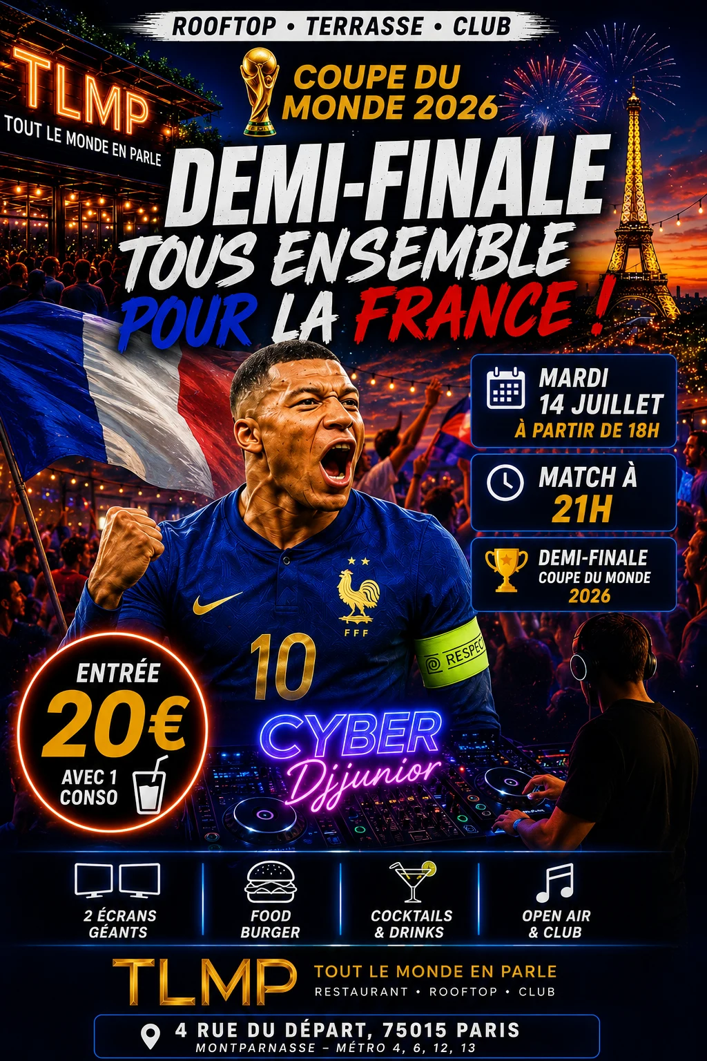 Open Air🌴 France Demi - Final  2 Ecran Geant Food & Club