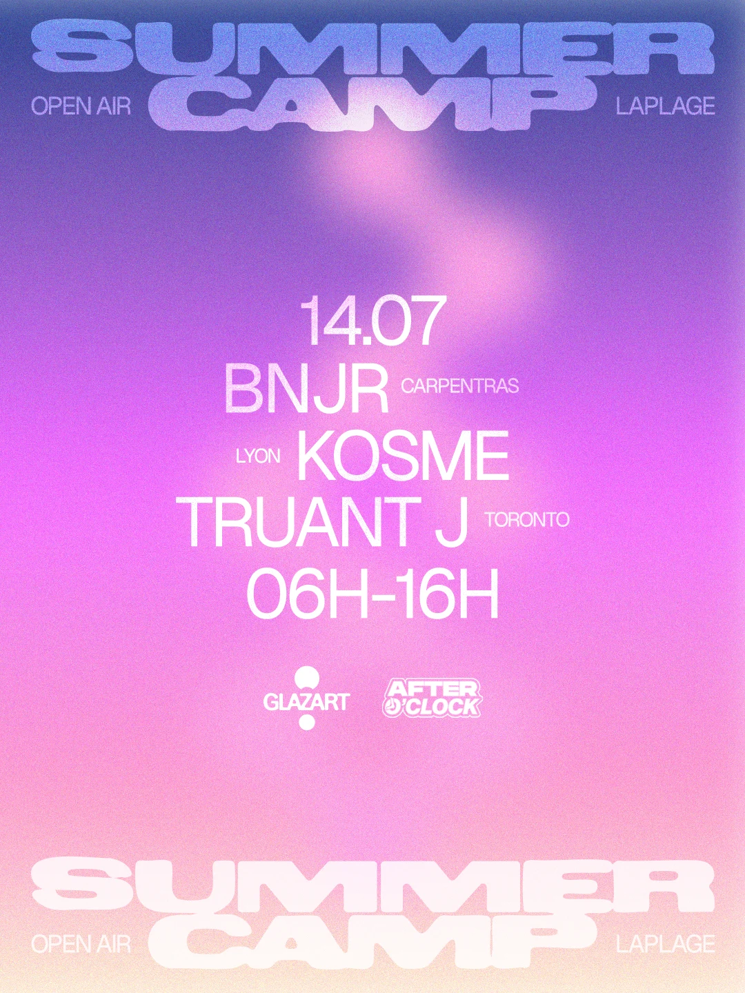After O'clock X La Plage Open Air : Kosme, Truant J, Bnjr
