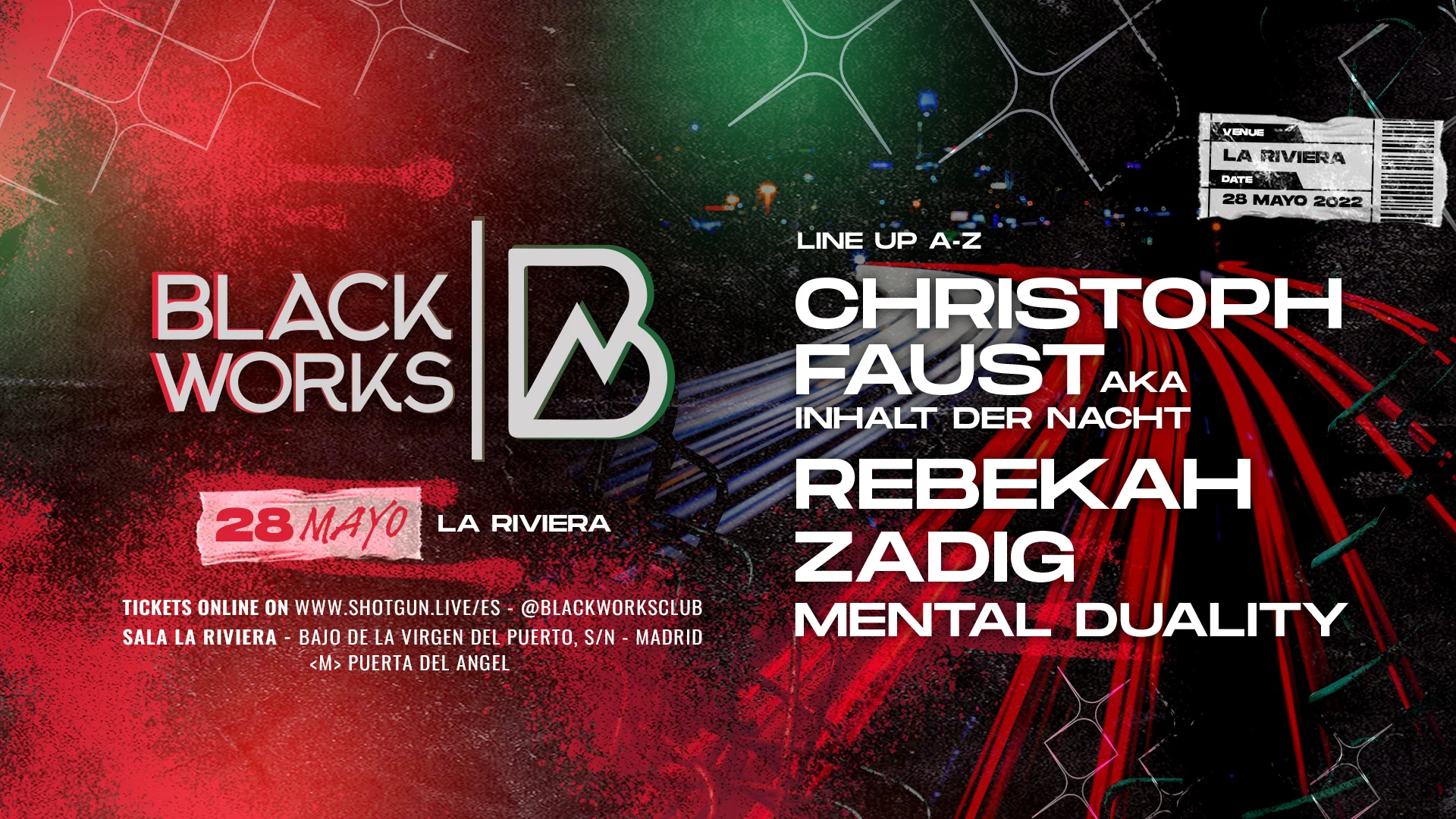 Blackworks: Christoph Faust + Rebekah + Zadig At Sala La Riviera