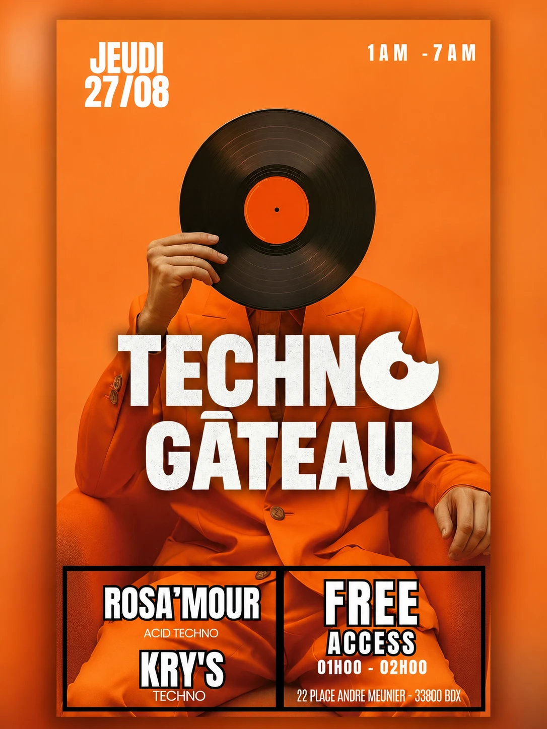 Techno Gâteau - Free 01h-02h - Rosamou’R ( Acid )@Ultra