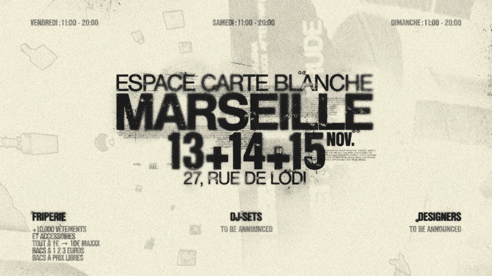 [Marseille] Friperie + Dj-Sets + Designers