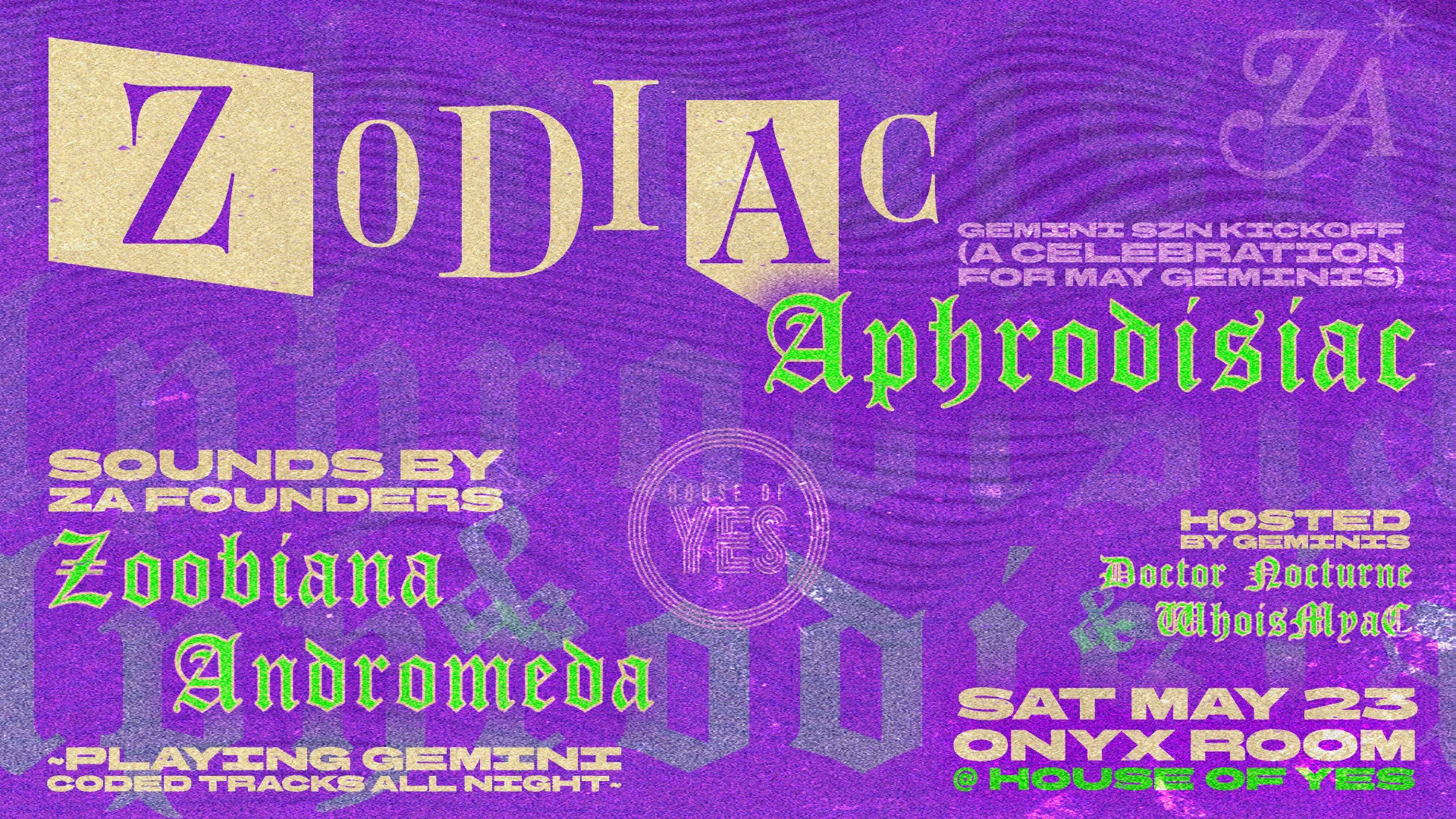 Zodiac Aphrodisiac Presents: Gemini Szn Kickoff