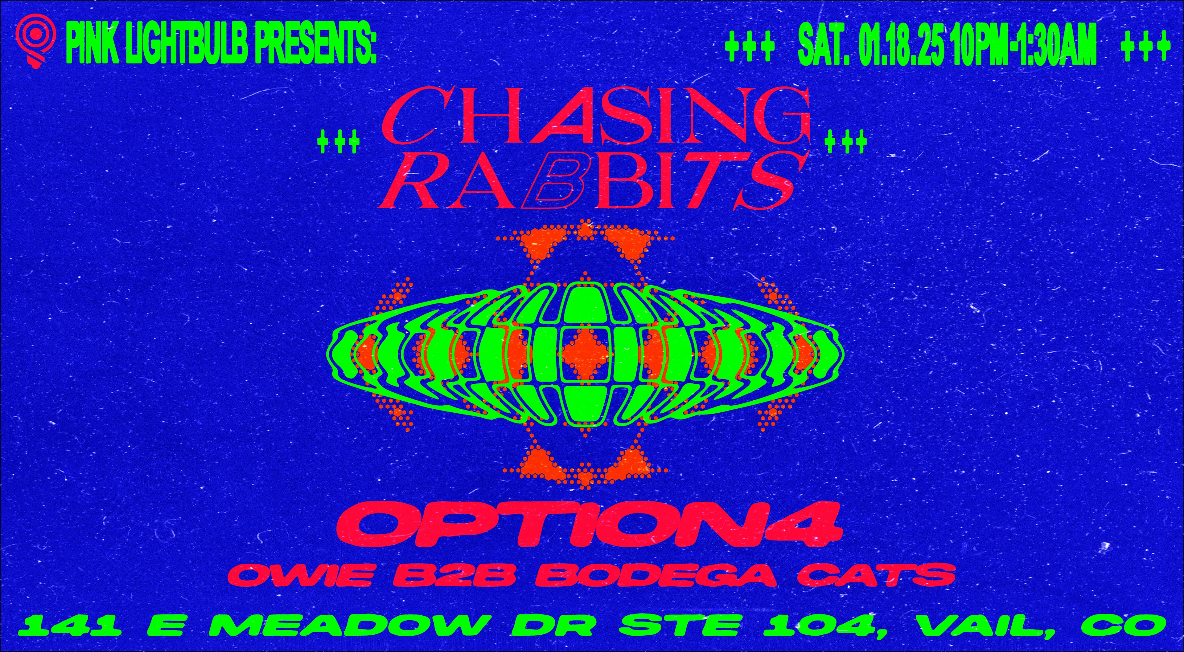 Pink Lightbulb And Chasing Rabbits Present: Option4+Friends