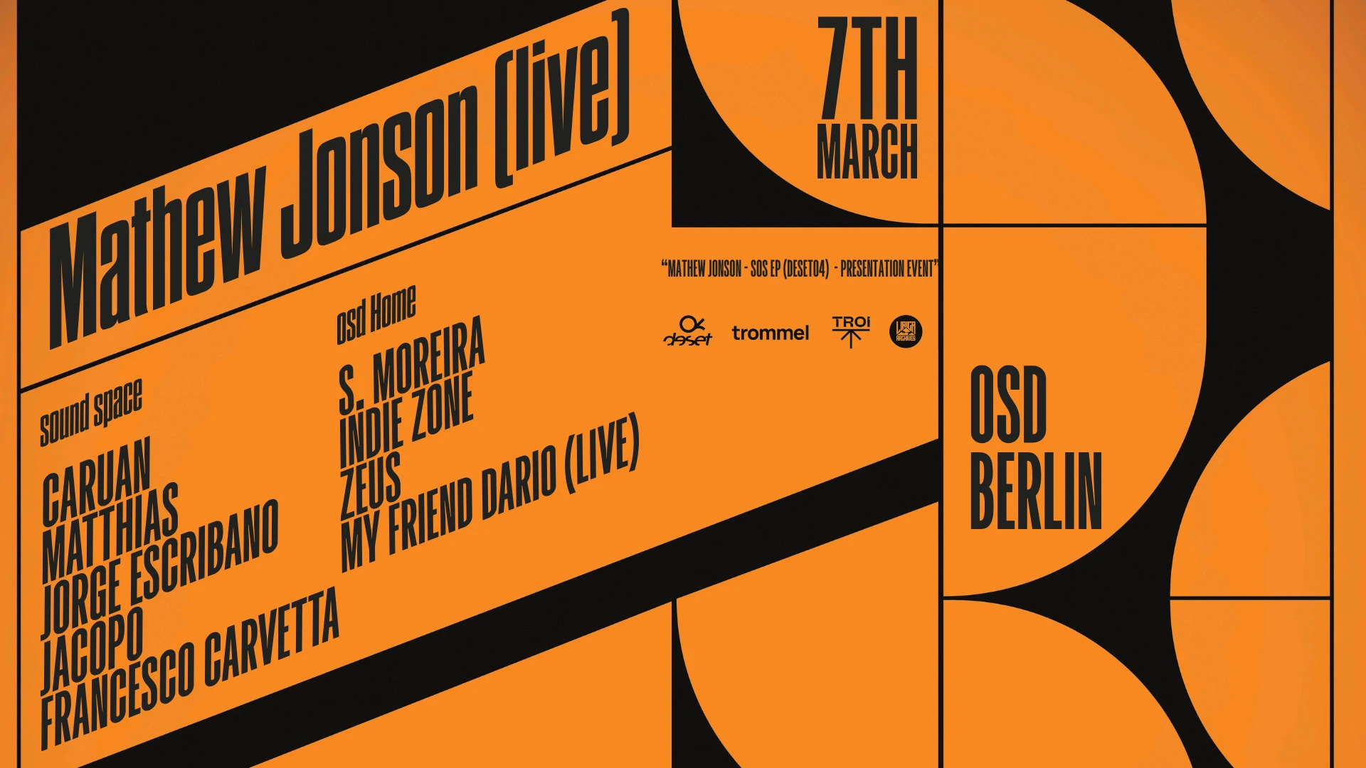 Mathew Jonson - Sos Ep / Deset Music Release Presentation