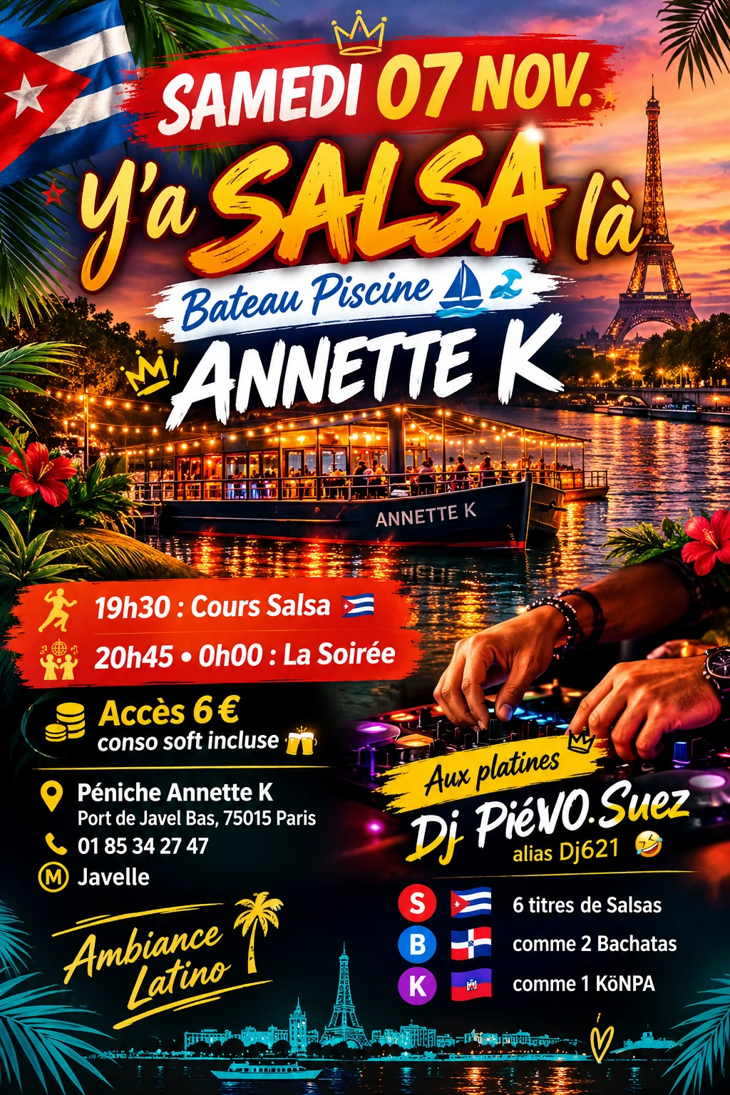 Samedi / Soirée Salsa Péniche / Paris