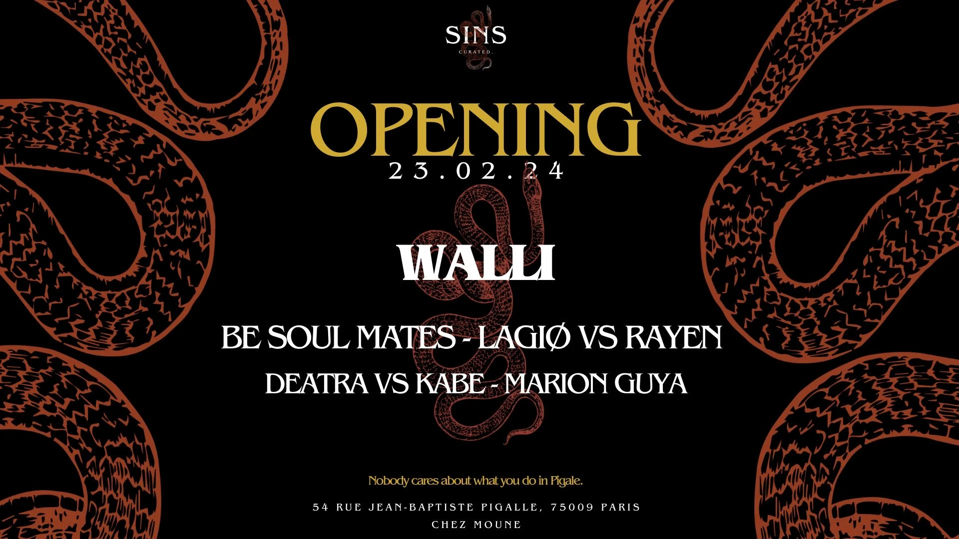 Sins Curated @Chezmoune - Friday 23.02