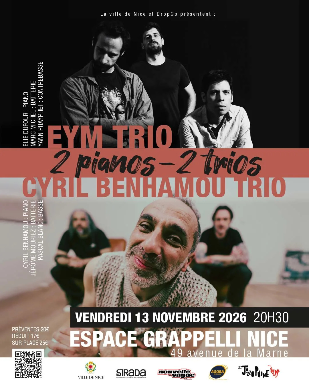 2 Pianos / 2 Trios / Cyril Benhamou Trio × Eym Trio / Nice
