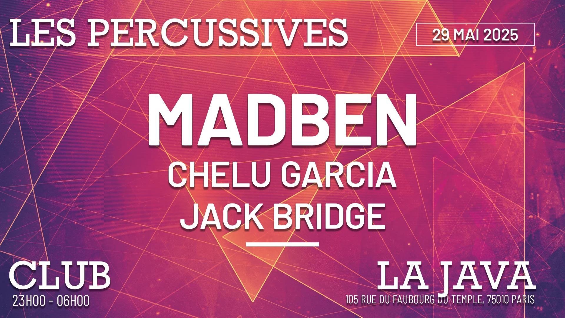 Les Percussives - Madben, Chelu Garcia, Jack Bridge, Techno