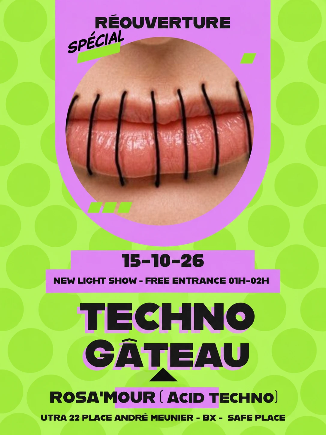 Réouverture Techno Gâteau - Rosa’Mour ( @Ultra Klubs