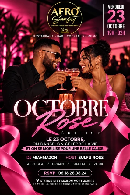 🎀✨ Afro Sunset — Octobre Rose Edition ✨🎀