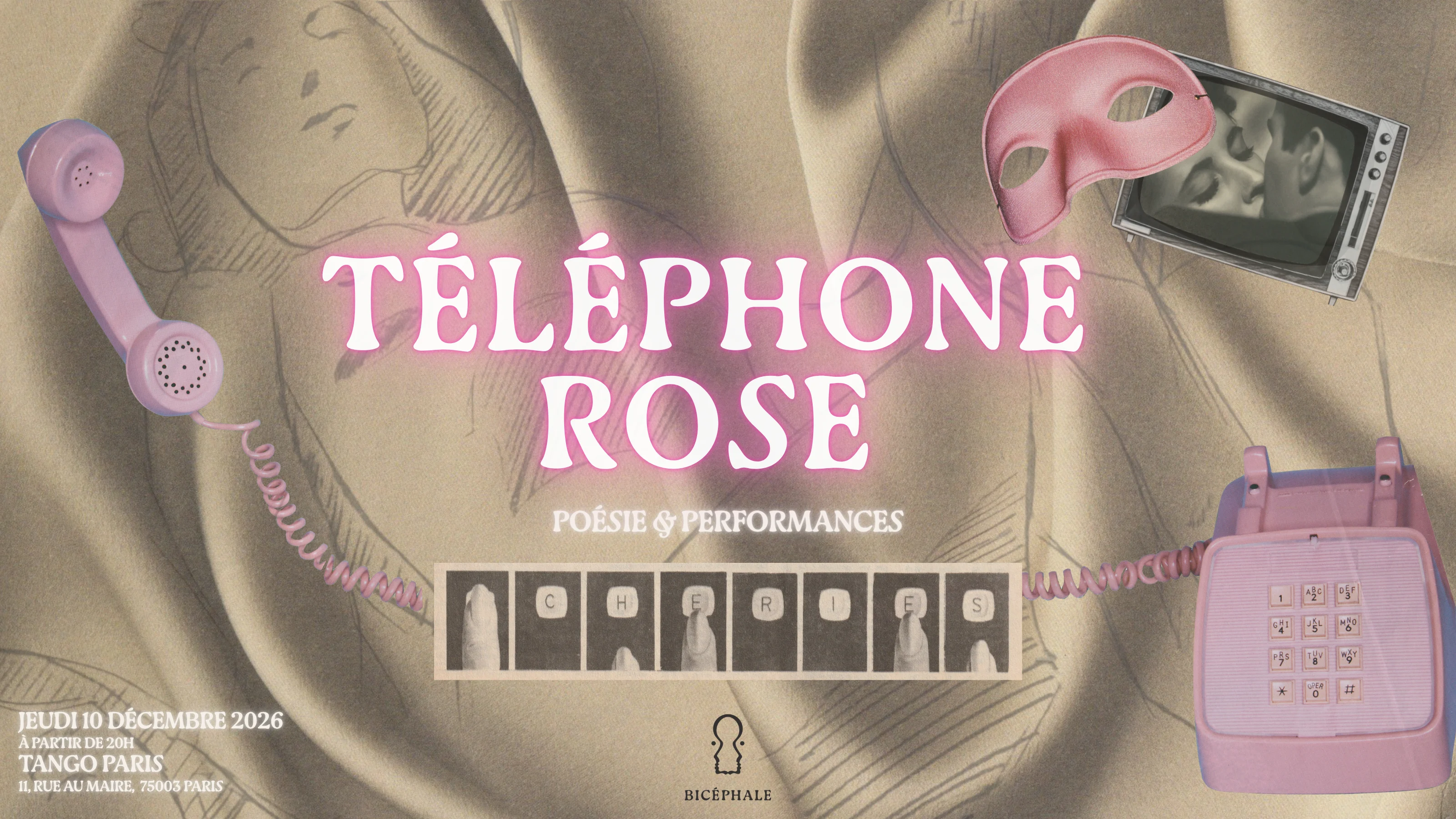 3615- Bicéphale Téléphone Rose