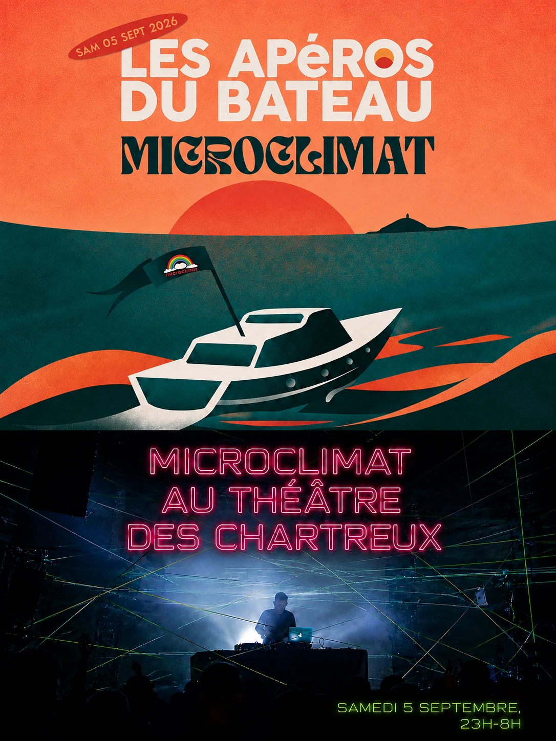 Fête Microclimat Sur Un Bateau Puis Dans Un Théâtre