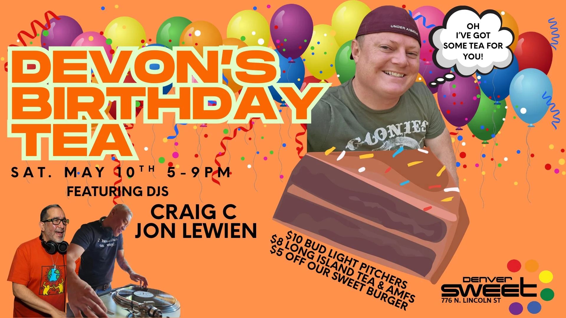 Devon's Birthday Tea - Djs Jon Lewien & Craig C Nocover 5/10