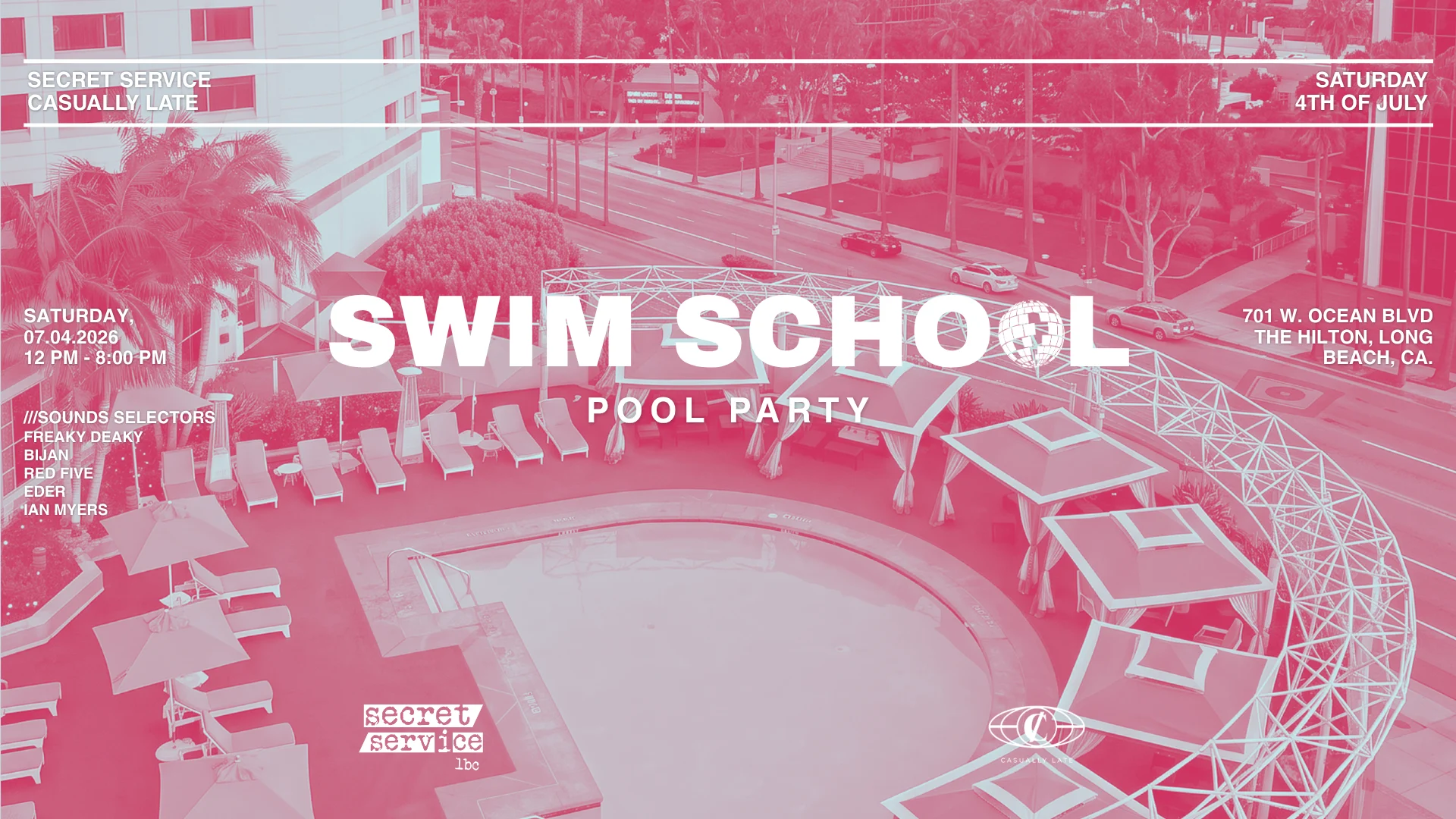 Secret Service Swim School - 4th July Rooftop Pool Party