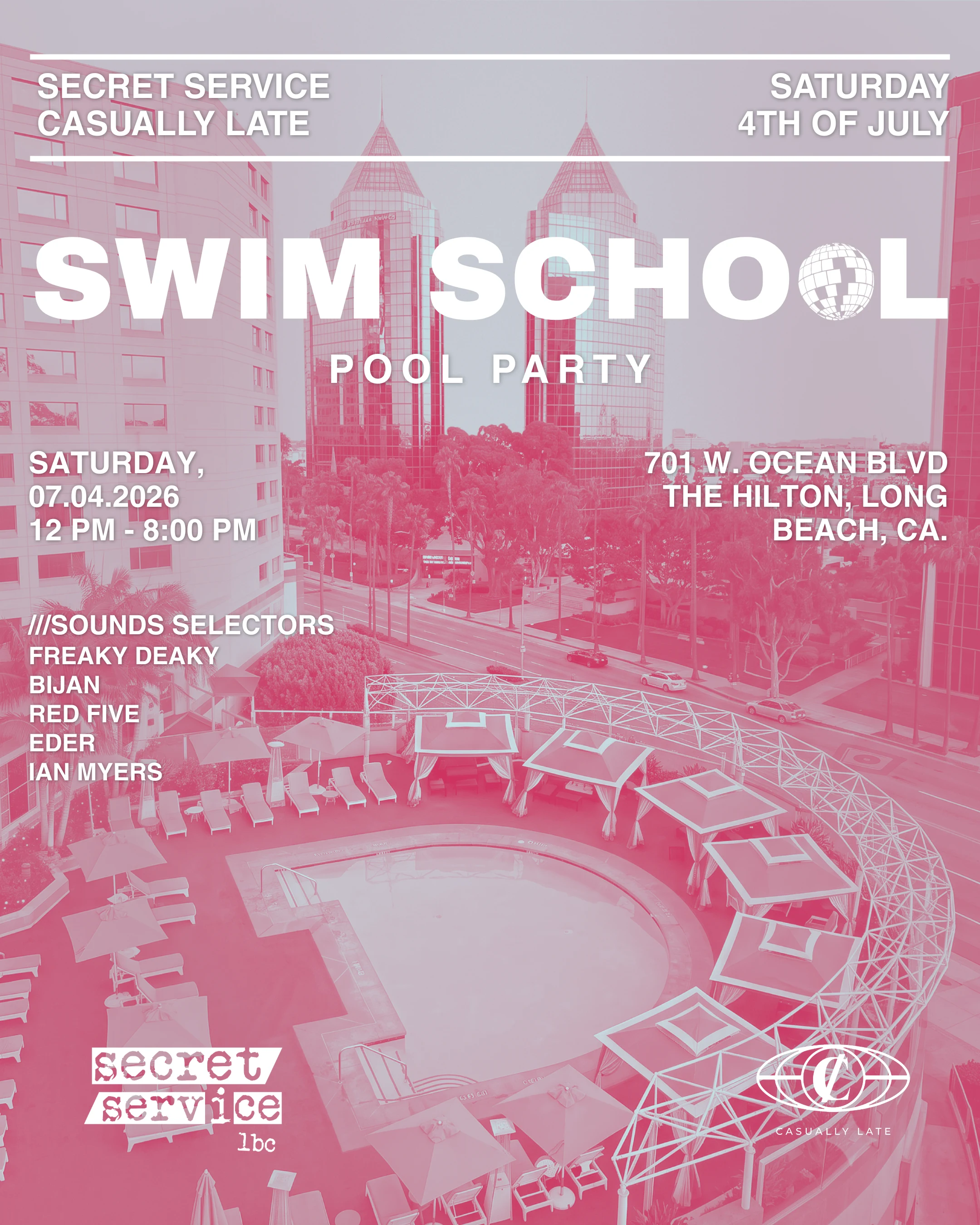 Secret Service Swim School - 4th July Rooftop Pool Party