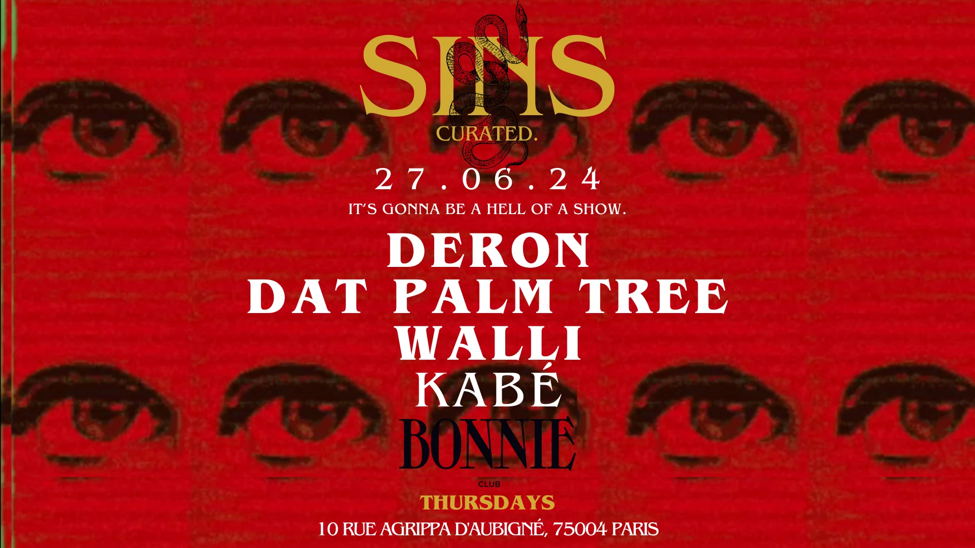 Sins Curated At Bonnie Club - Thursday 27.06