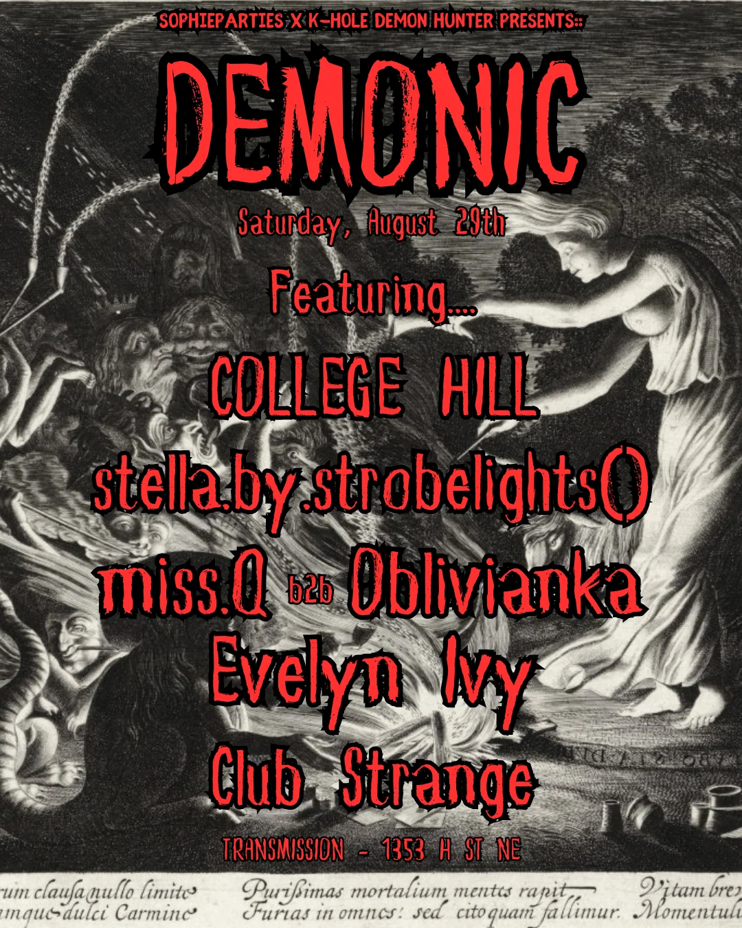 Sophie Parties X K-Hole Demon Hunter Pres: Demonic