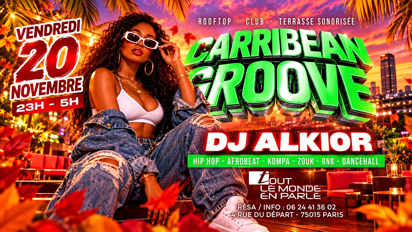 Soiree Caribbean Groove ,Club Terrasse Hiphop Afrobeat…