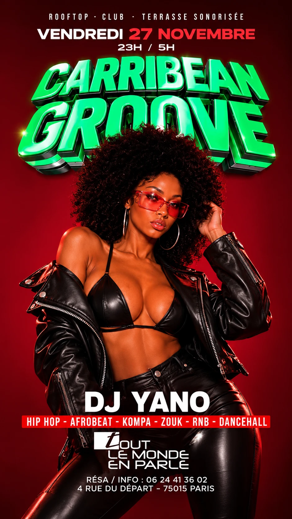 Soiree Caribbean Groove ,Club Terrasse Hiphop Afrobeat