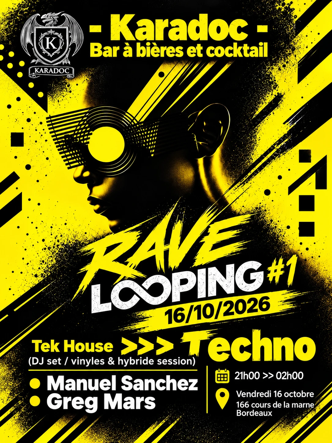 💛🖤 Rave Looping #1 — Tek House >>> Techno 🖤💛