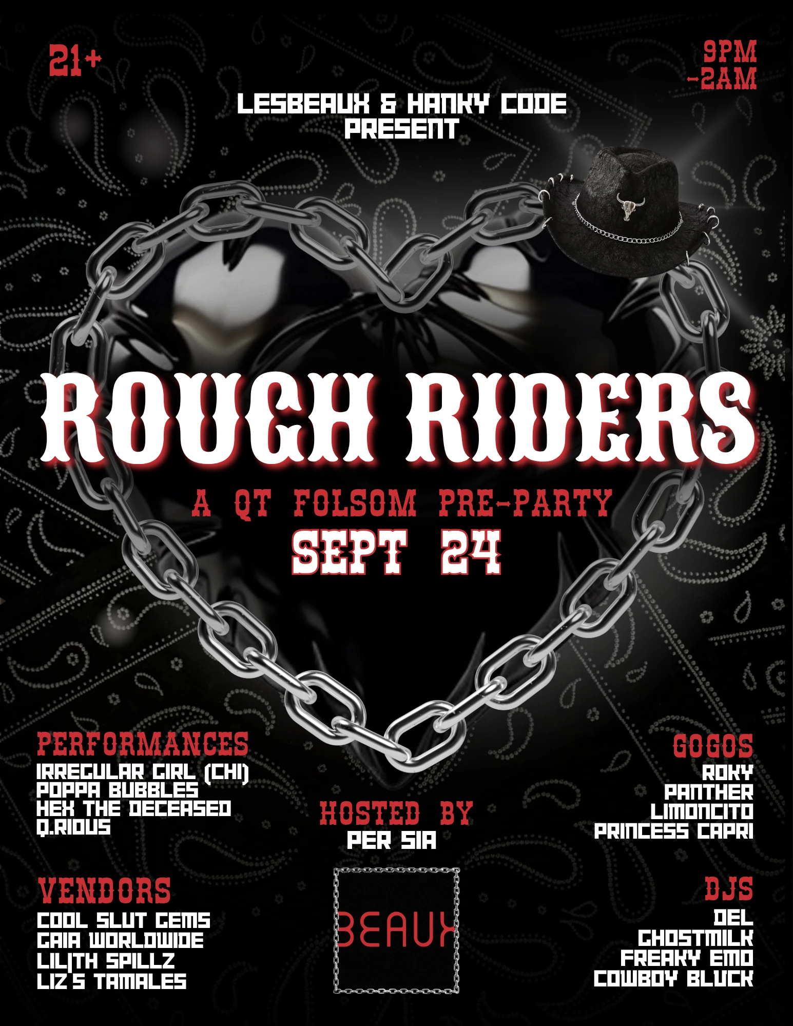 Lesbeaux Folsom: Rough Riders W/ Hanky Code