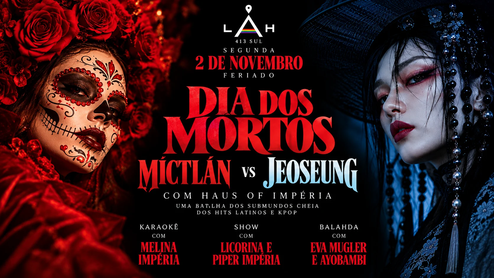 2/11 Dia Dos Mortos: Mictlán Vs Jeoseung Com Haus Of Impéria