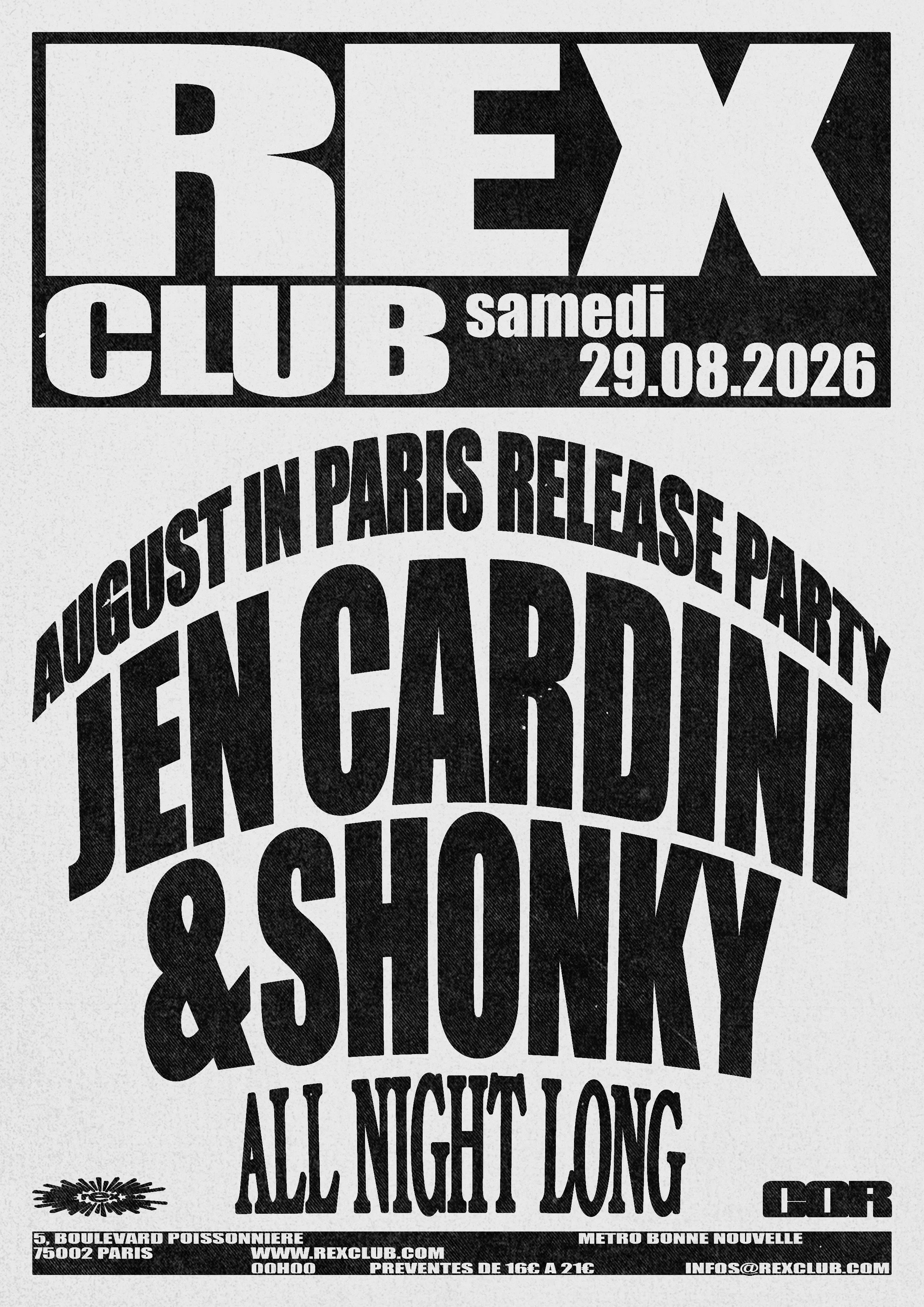 August In Paris Release Party: Jen Cardini & Shonky Anl