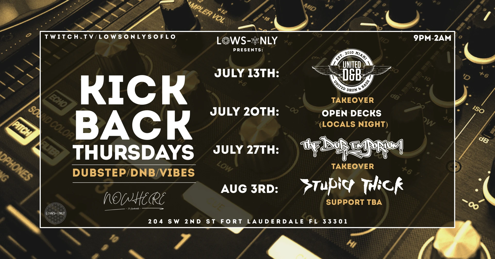 Lows Only Presents: Kickback Thursdays