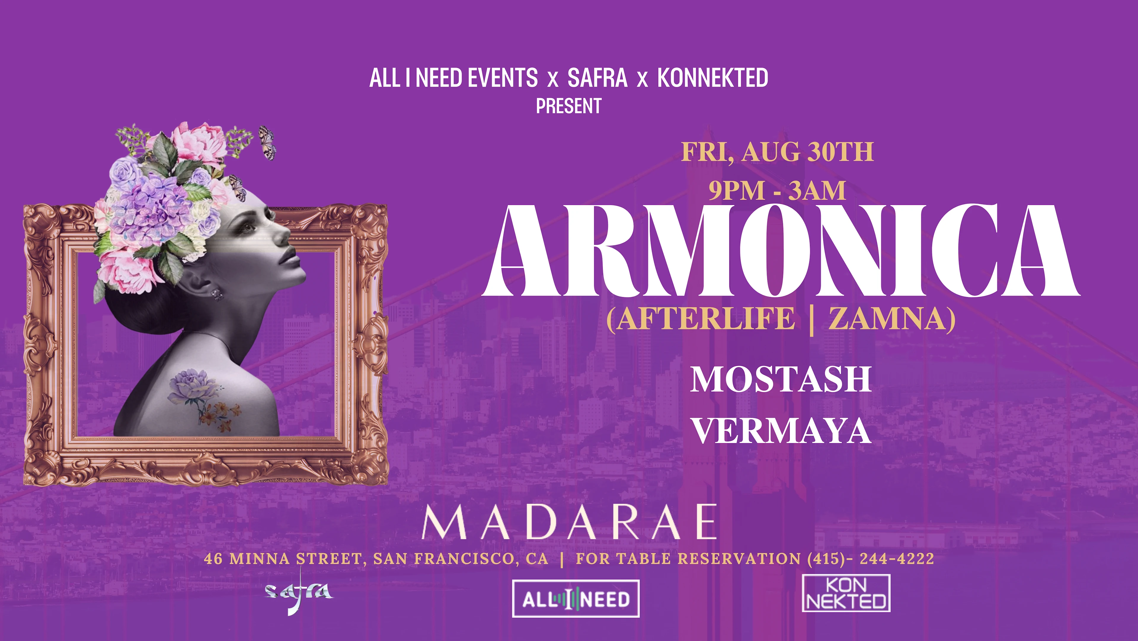 All I Need Events W/ Armonica (Afterlife -Zamna) At Madarae