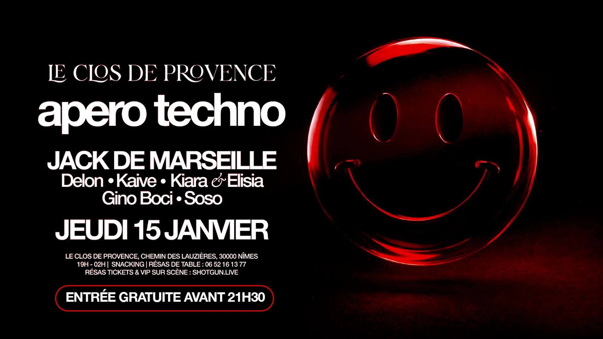 Apero Techno Indoor X Clos De Provence