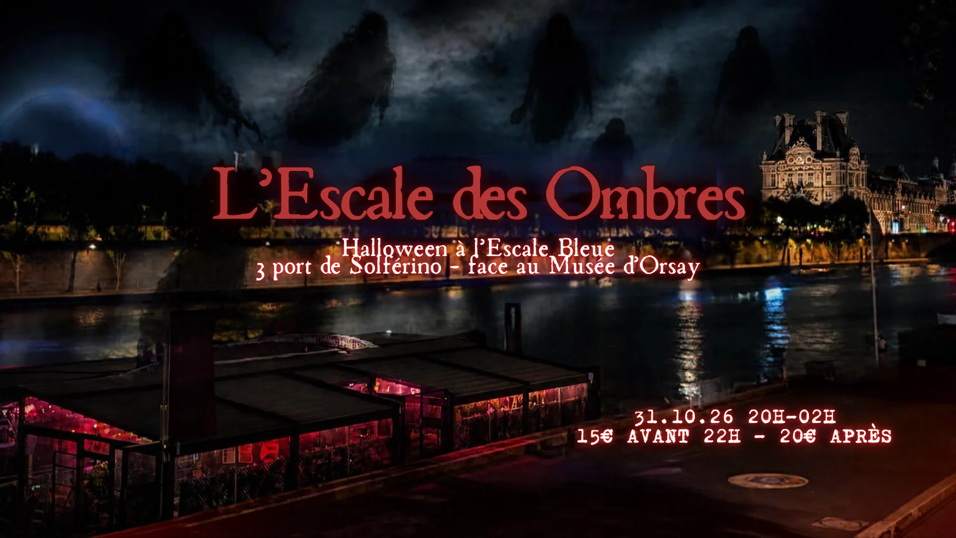 L'escale Des Ombres Soirée Halloween Sur Une Péniche À Paris