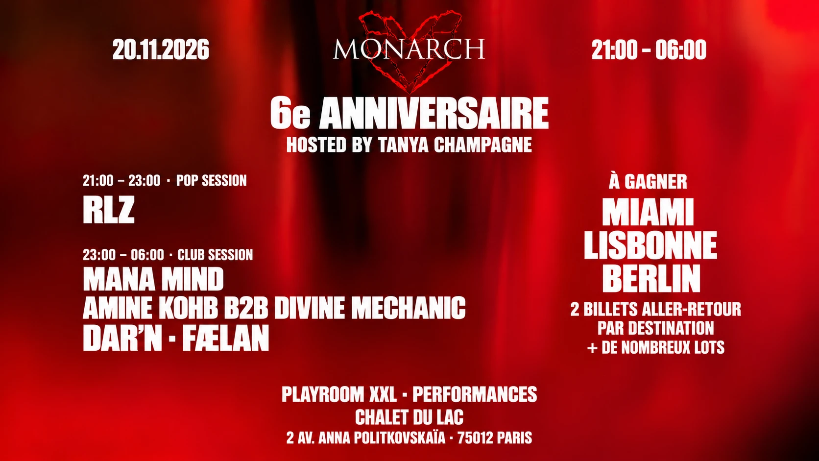 Monarch - Anniversaire - 20.11.2026