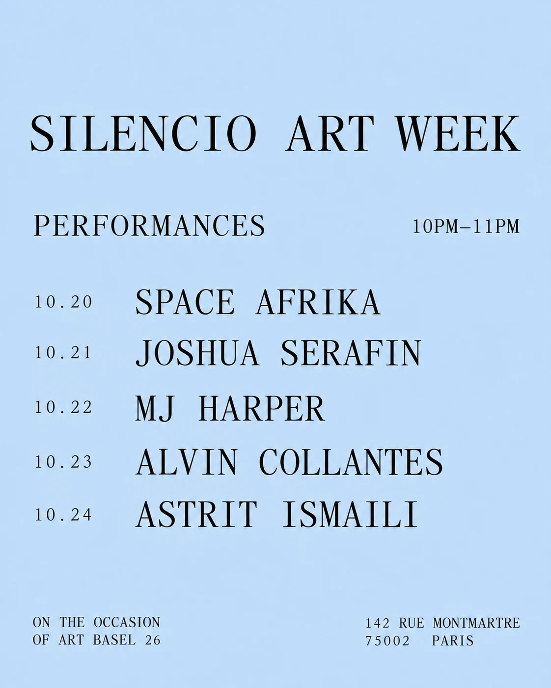Performances / Silencio Art Week