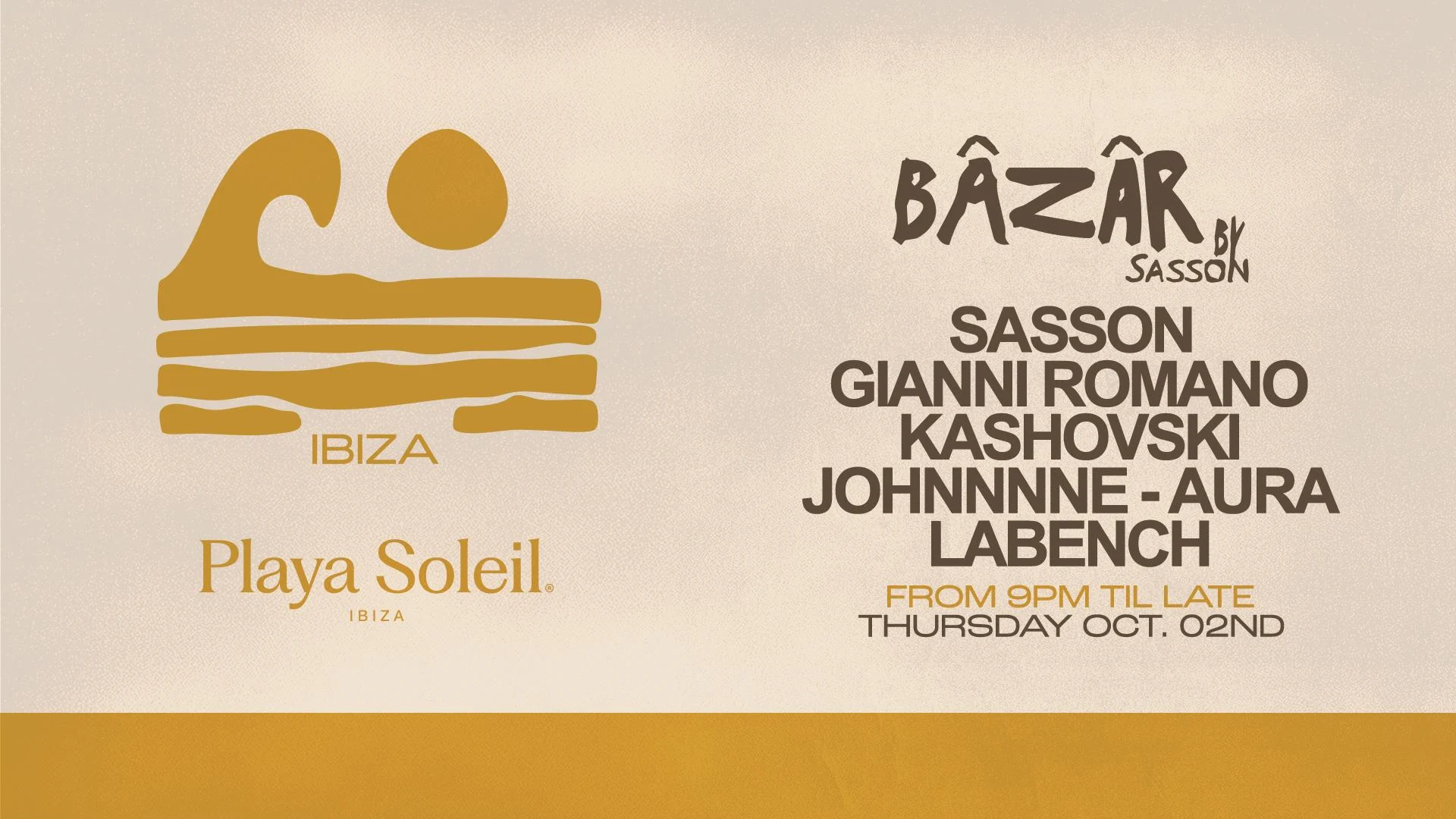 Bâzâr By Sasson @Playa Soleil | Thursday Oct 2nd