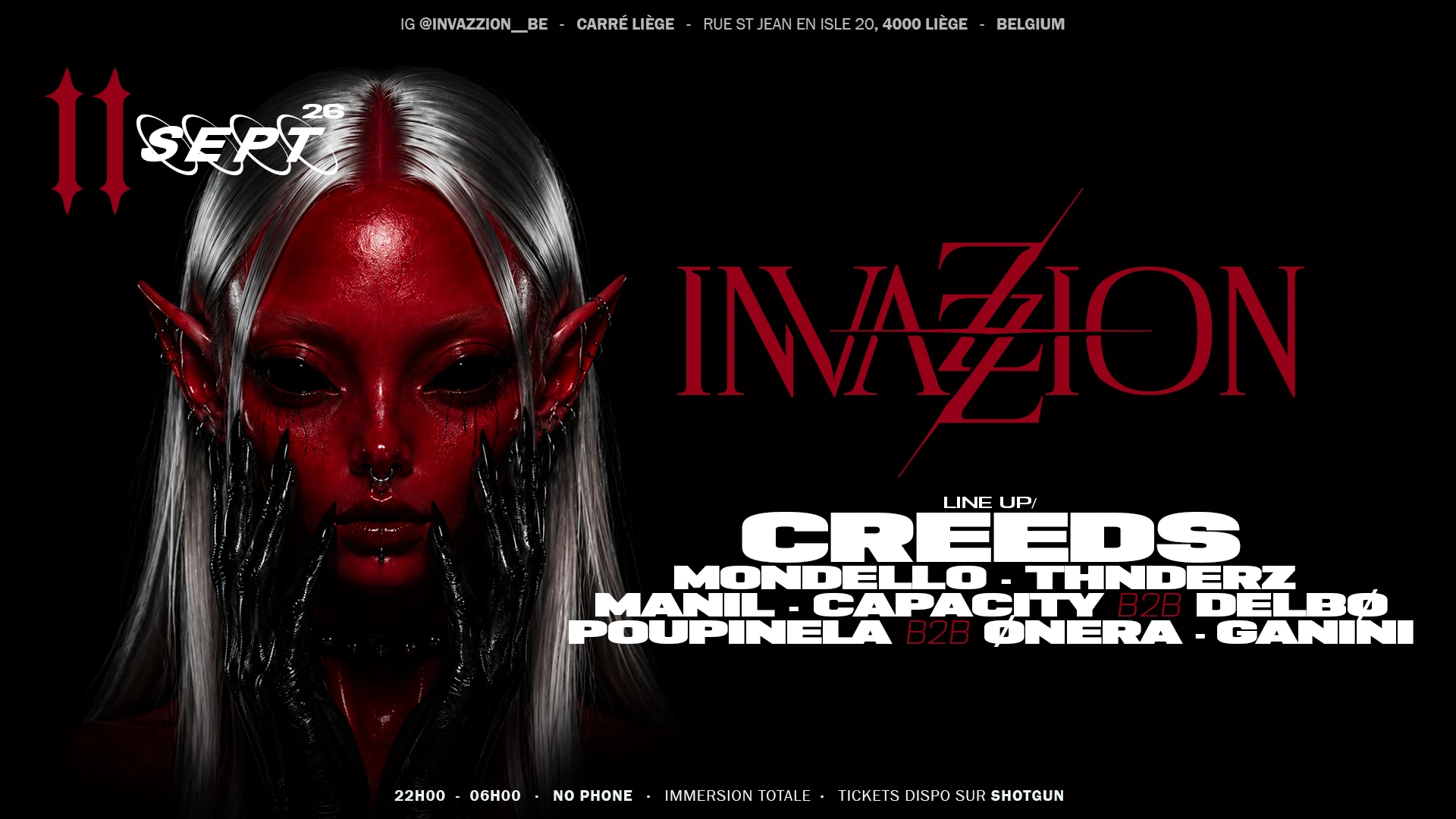 Invazzion W/ Creeds — Hard Techno 360° — Liège