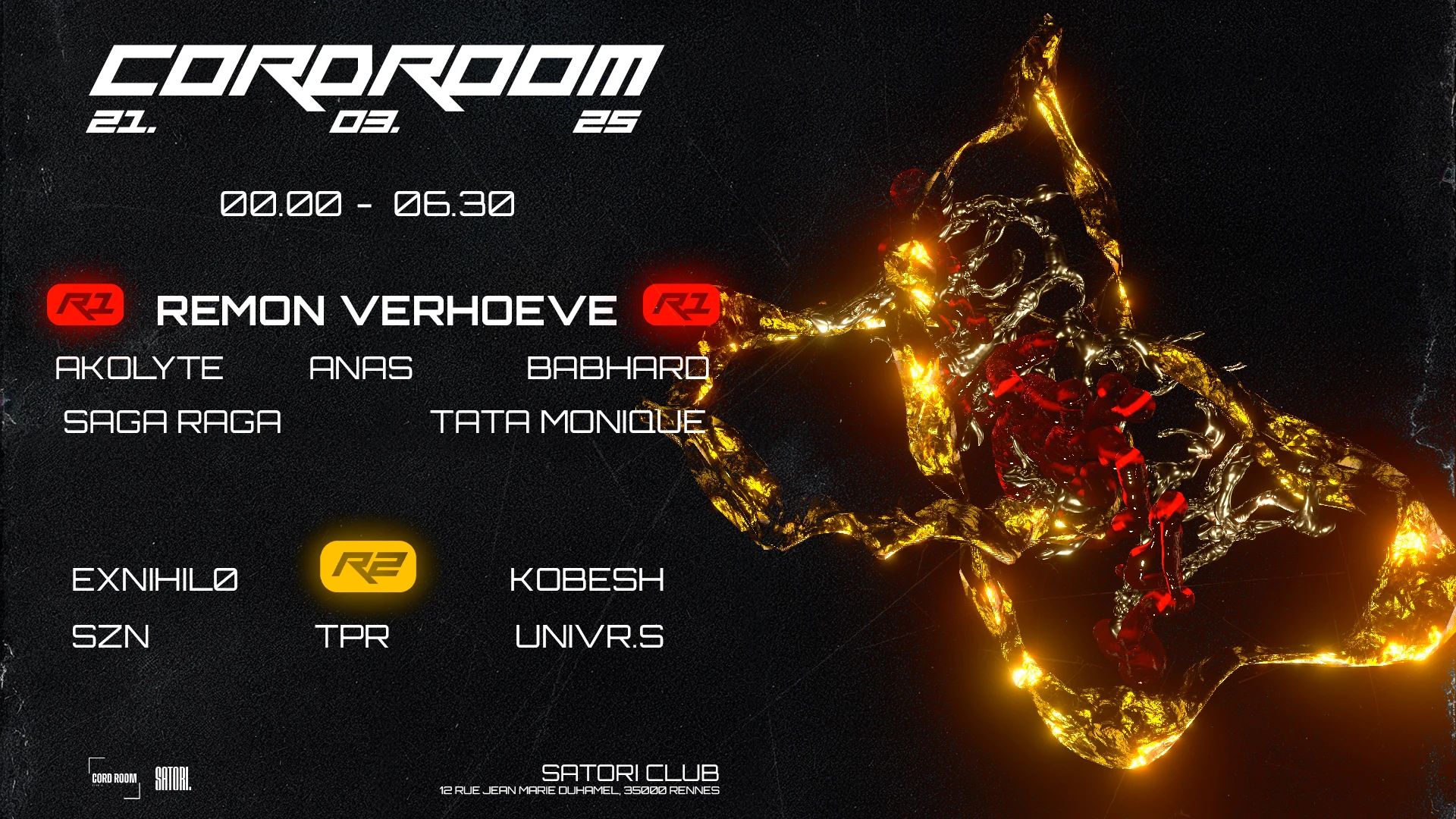 Cordroom X Satori (R1: Hard Techno / R2: Hard Groove/Mental)