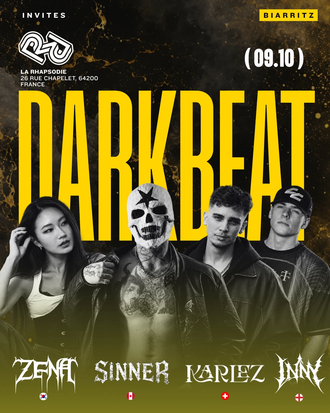 Darkbeat Invite : Sinner • Inny • Karlez • Zena • Who I Am