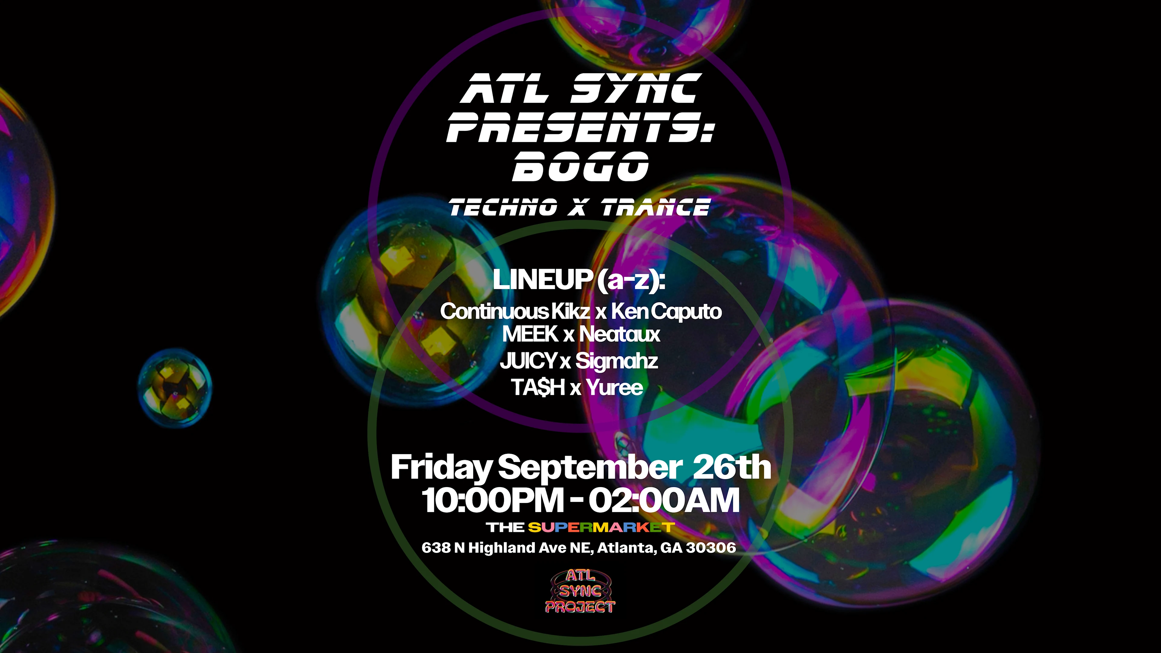 Atl Sync Project Presents: Bogo – Techno X Trance