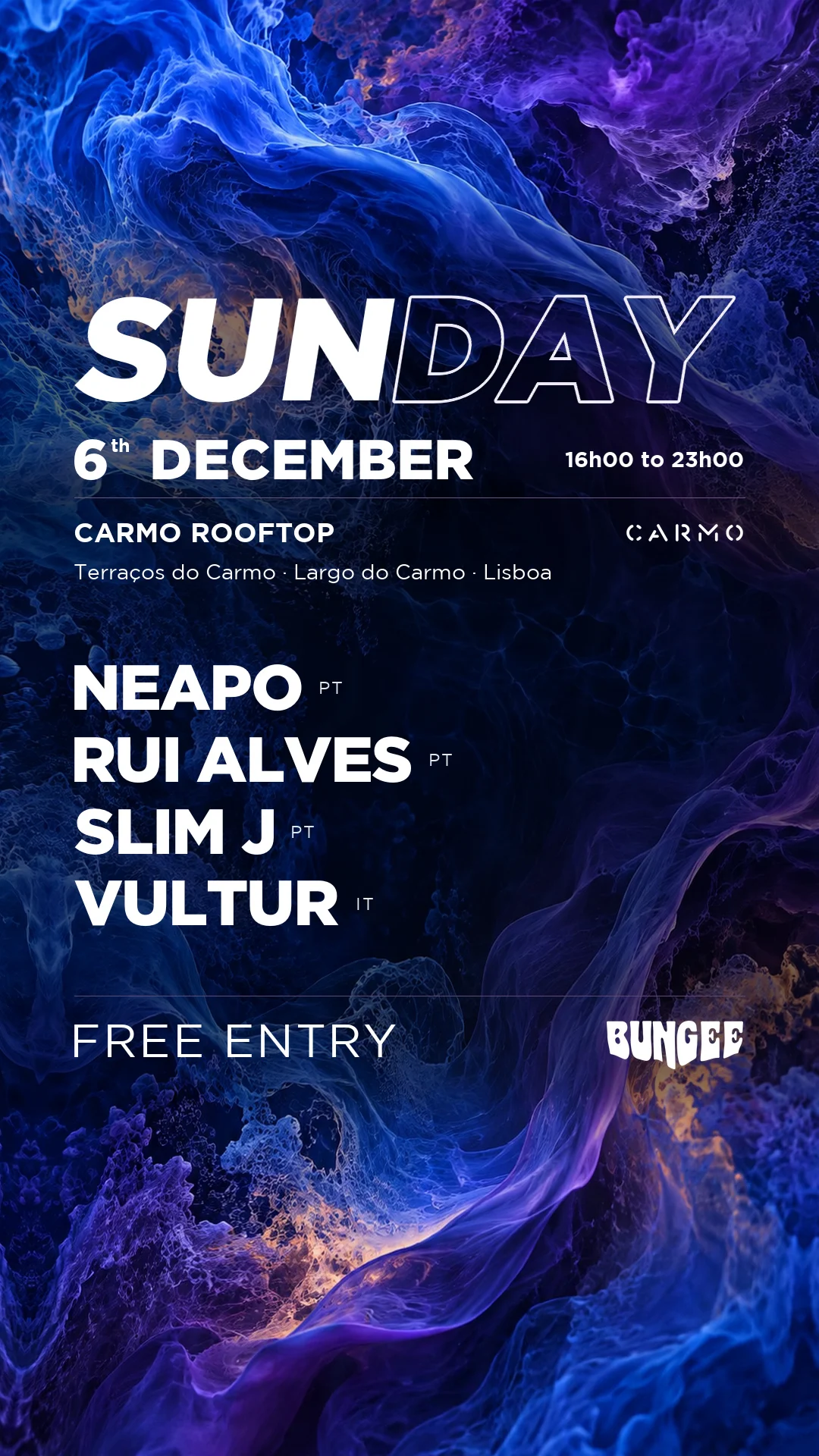 Bungee Showcase | Sunday 6 Dec × Carmo Rooftop • Free Entry