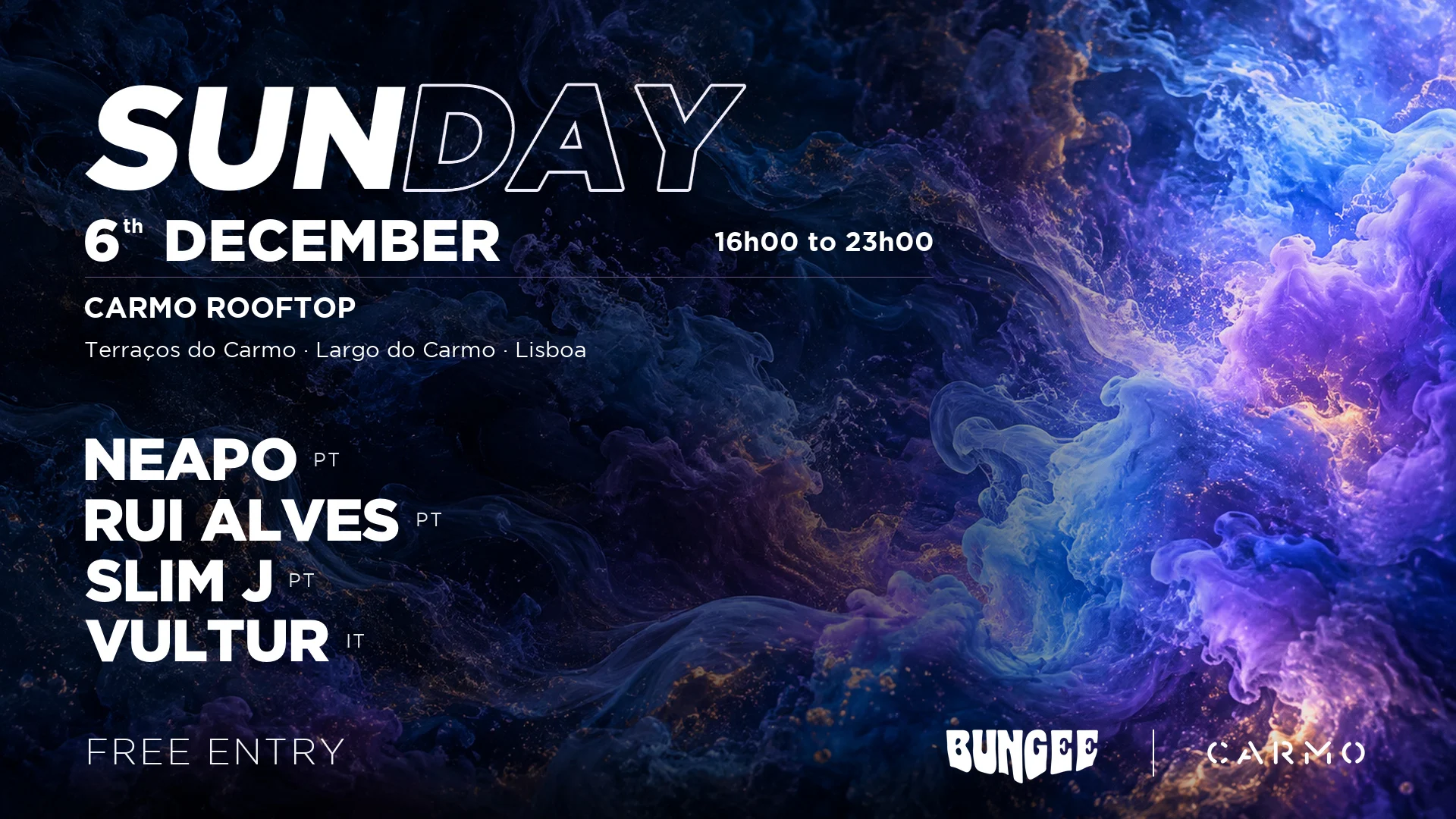 Bungee Showcase | Sunday 6 Dec × Carmo Rooftop • Free Entry