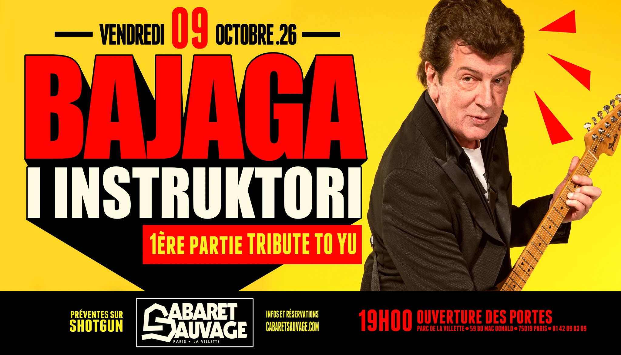 Bajaga I Instruktori • Cabaret Sauvage • 09.10.2026