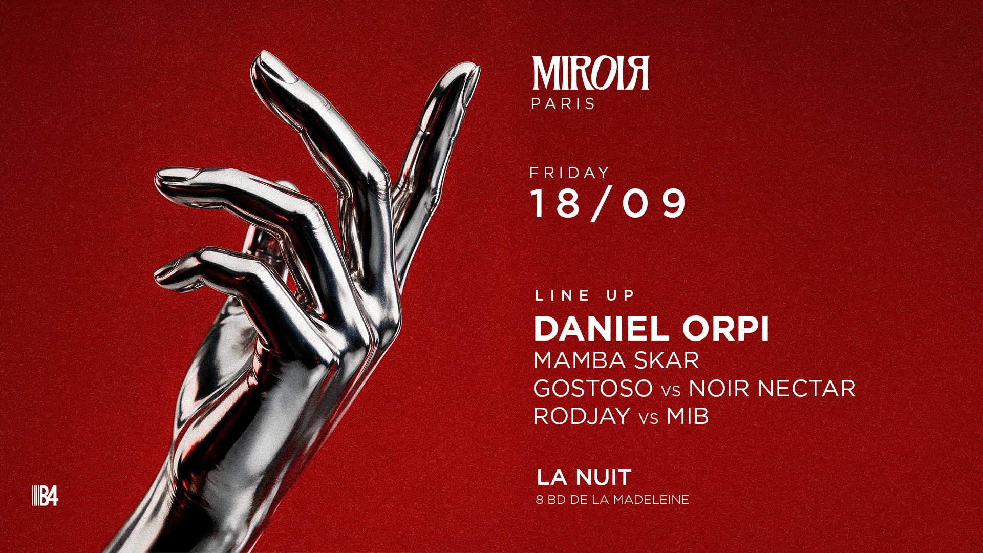 Miroir Paris : Daniel Orpi, Mamba Skar & More @ La Nuit