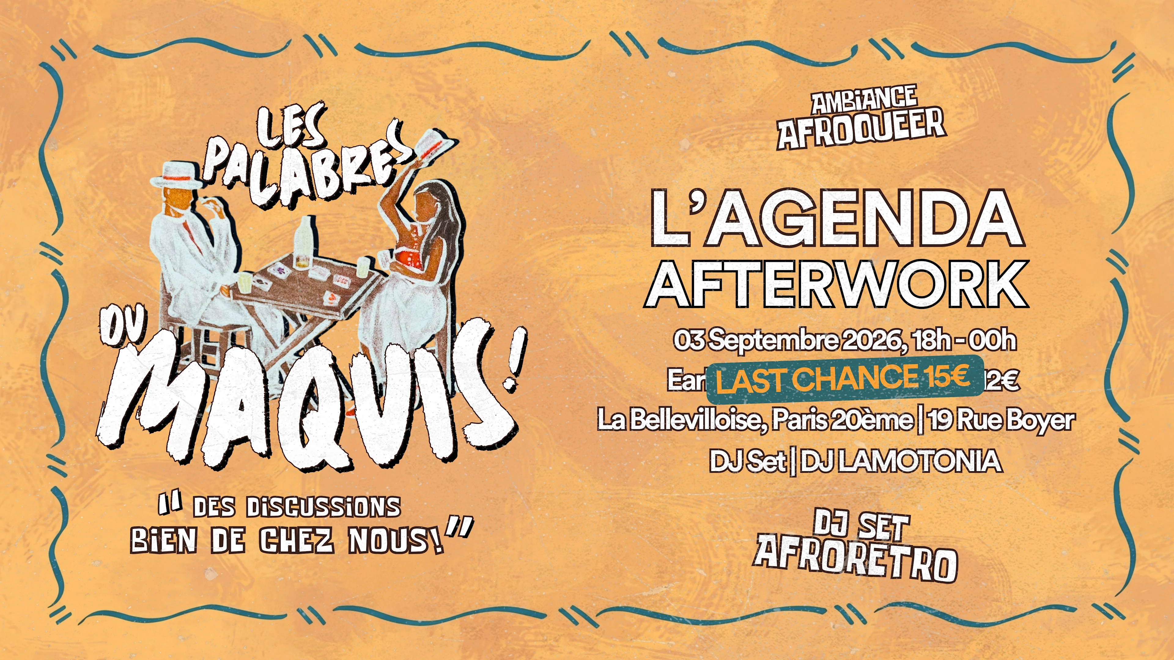 L'agenda Afterwork | Les Palabres Du Maquis | 03.09.26