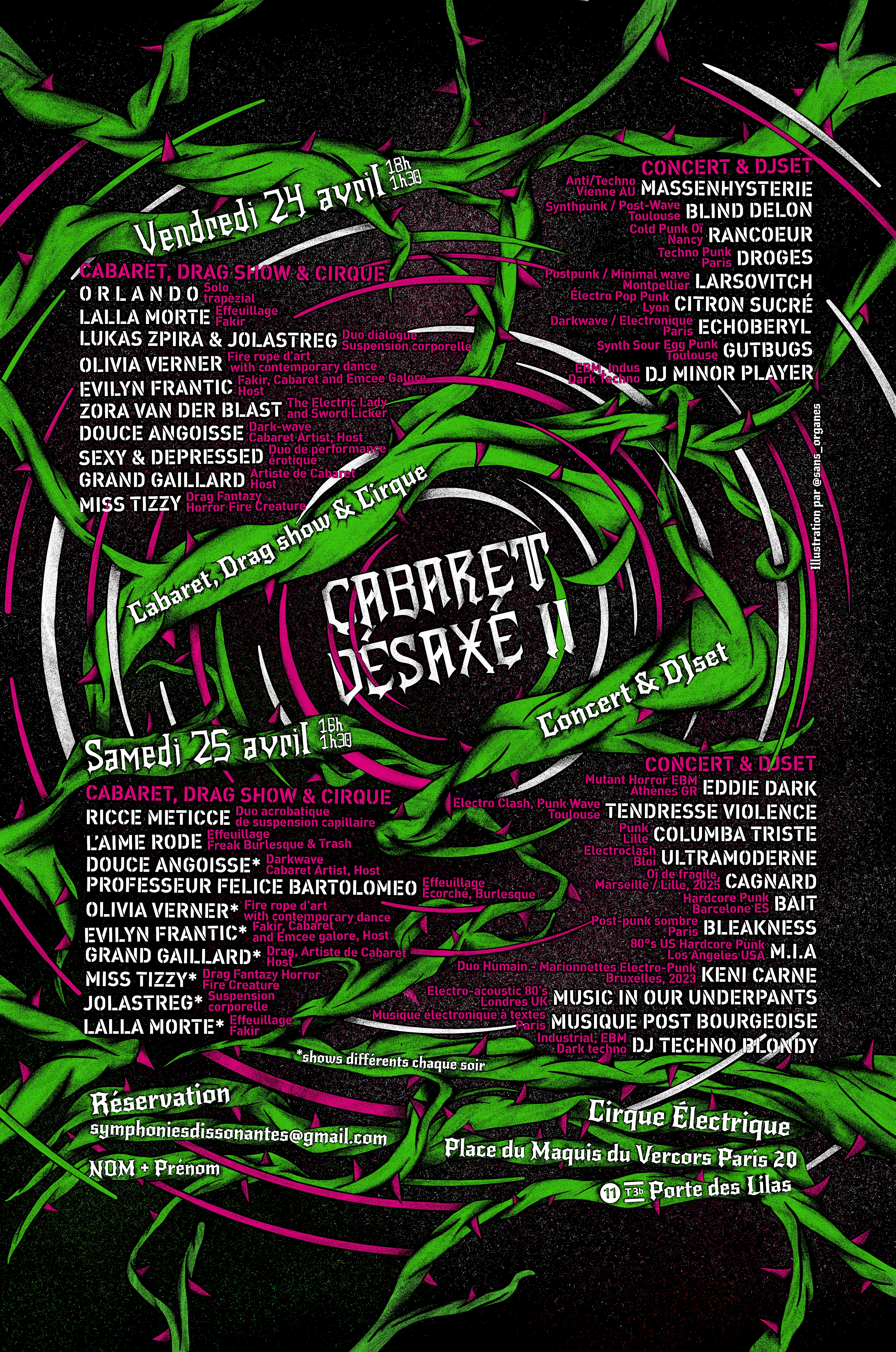 Cabaret Désaxé II -  Concerts Punk / Electro / Cabarets