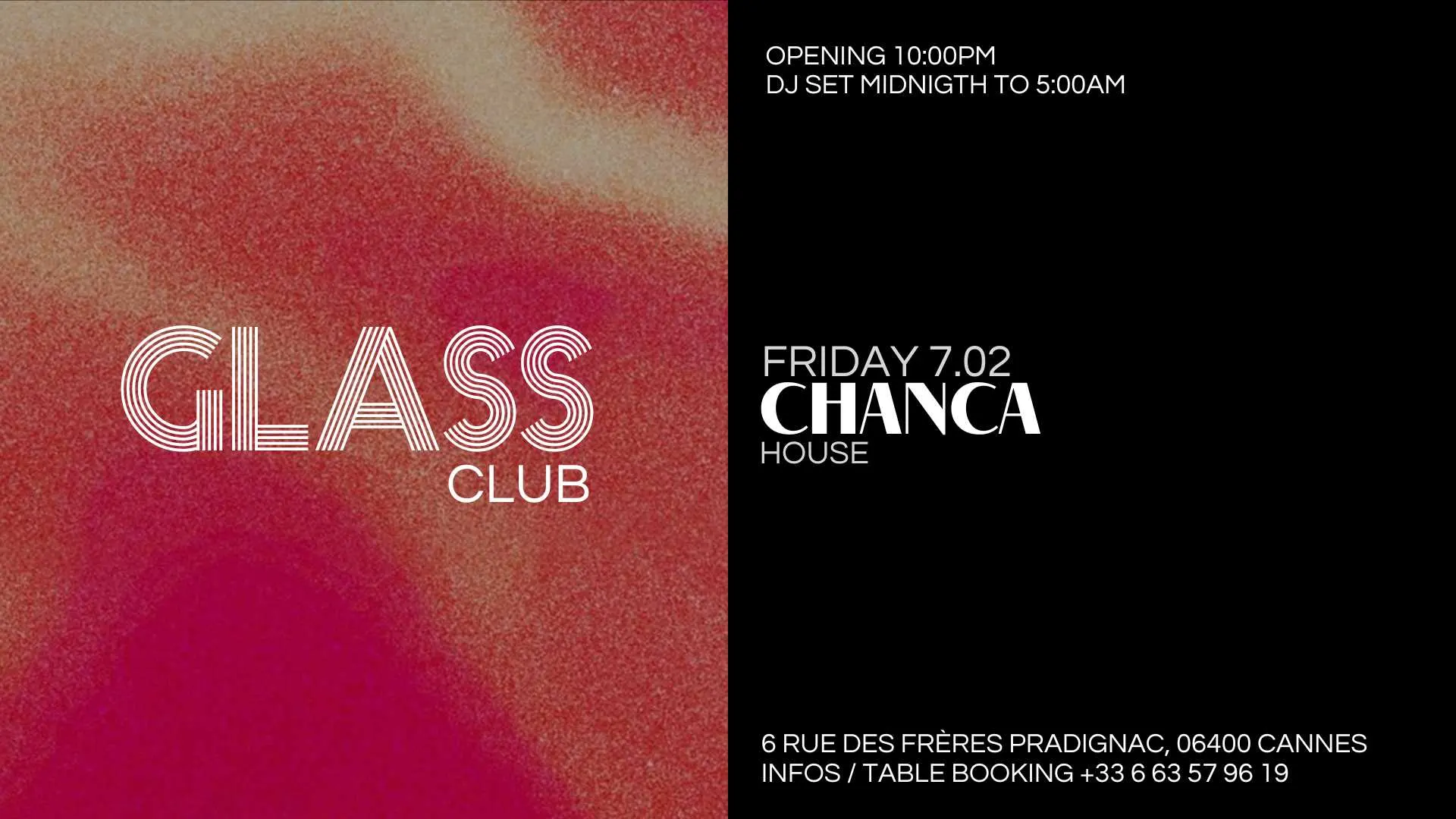 Glass Club Reçoit Chanca